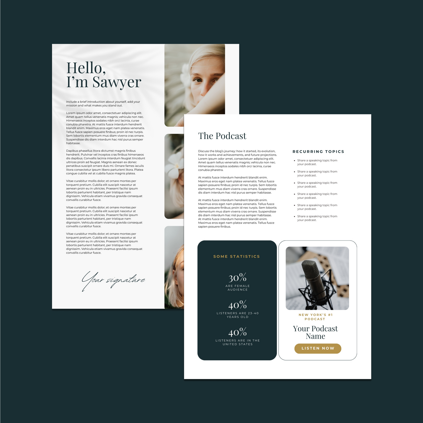 Sawyer Media Kit Canva Template